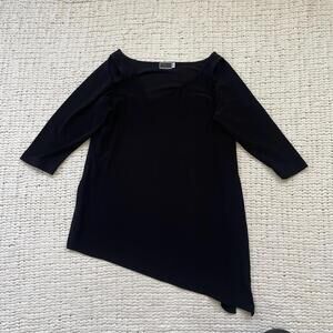 Sympli Women's Black Key Hole Slant Shirt - Size 8